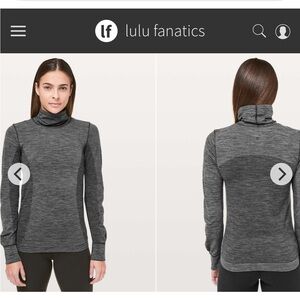 Lululemon Woolly Wonder Turtleneck Sz 12 Black White Merino Wool 1278